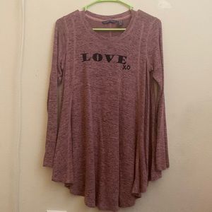 AnyBody LOVE XO knit swing top Loungewear heathered pink XXS
